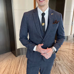 Men's British - Korean Plaid 3 - Piece Suit - Slim Fit Business Set - StepByStepNow