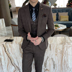 Men's British - Korean Plaid 3 - Piece Suit - Slim Fit Business Set - StepByStepNow