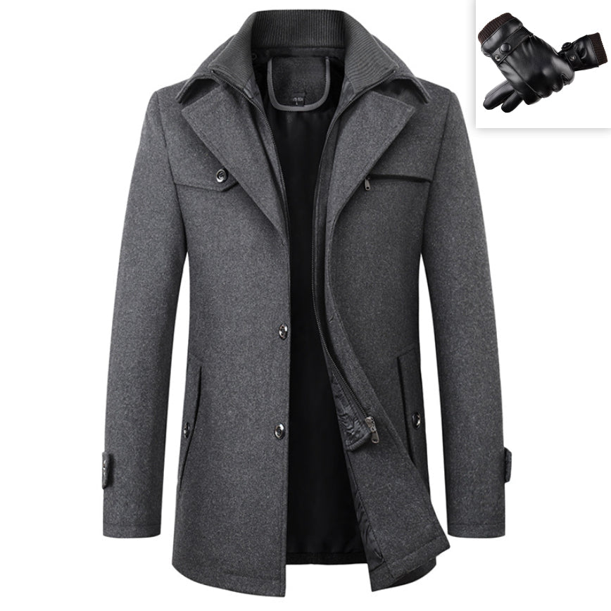 Men's Business Casual Fashion Warm Woolen Coat - StepByStepNow