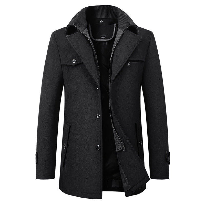Men's Business Casual Fashion Warm Woolen Coat - StepByStepNow