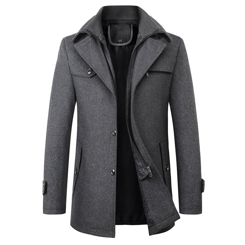 Men's Business Casual Fashion Warm Woolen Coat - StepByStepNow