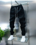 Men’s Casual Harem Pants - Regular Fit Full Length Trip Trousers - StepByStepNow