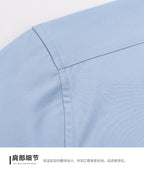 Men's Casual High Elasticity Shirt Fashionable Short Sleeved Solid Men Color Shirt Non Ironing Wrinkle Resistant Business Top - StepByStepNow