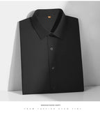Men's Casual High Elasticity Shirt Fashionable Short Sleeved Solid Men Color Shirt Non Ironing Wrinkle Resistant Business Top - StepByStepNow