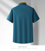 Men's Casual High Elasticity Shirt Fashionable Short Sleeved Solid Men Color Shirt Non Ironing Wrinkle Resistant Business Top - StepByStepNow