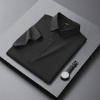 Men's Casual High Elasticity Shirt Fashionable Short Sleeved Solid Men Color Shirt Non Ironing Wrinkle Resistant Business Top - StepByStepNow