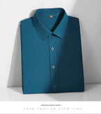 Men's Casual High Elasticity Shirt Fashionable Short Sleeved Solid Men Color Shirt Non Ironing Wrinkle Resistant Business Top - StepByStepNow