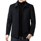 Men's Casual Polo Collar Woolen Jacket Woolen Coat Men's Clothing - StepByStepNow