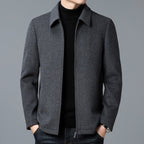 Men's Casual Polo Collar Woolen Jacket Woolen Coat Men's Clothing - StepByStepNow