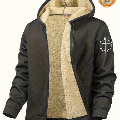 Men'S Casual Print Fleece Jacket - Softshell Zip - Up with Pockets, Regular Fit for Spring/Fall/Winter, Lightweight & Breathable for Outdoor Activities - StepByStep