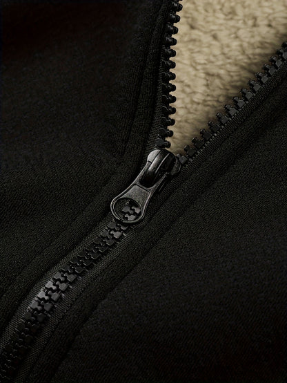 Men'S Casual Print Fleece Jacket - Softshell Zip - Up with Pockets, Regular Fit for Spring/Fall/Winter, Lightweight & Breathable for Outdoor Activities - StepByStep