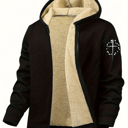 Men'S Casual Print Fleece Jacket - Softshell Zip - Up with Pockets, Regular Fit for Spring/Fall/Winter, Lightweight & Breathable for Outdoor Activities - StepByStep