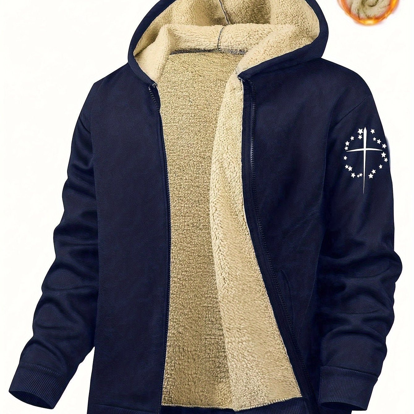 Men'S Casual Print Fleece Jacket - Softshell Zip - Up with Pockets, Regular Fit for Spring/Fall/Winter, Lightweight & Breathable for Outdoor Activities - StepByStep