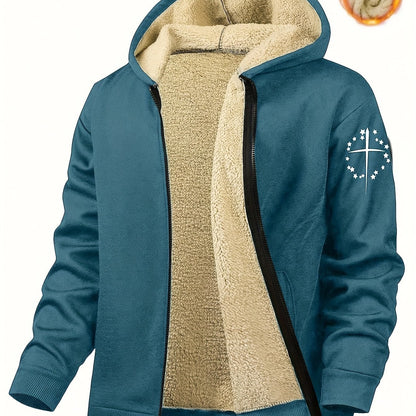 Men'S Casual Print Fleece Jacket - Softshell Zip - Up with Pockets, Regular Fit for Spring/Fall/Winter, Lightweight & Breathable for Outdoor Activities - StepByStep