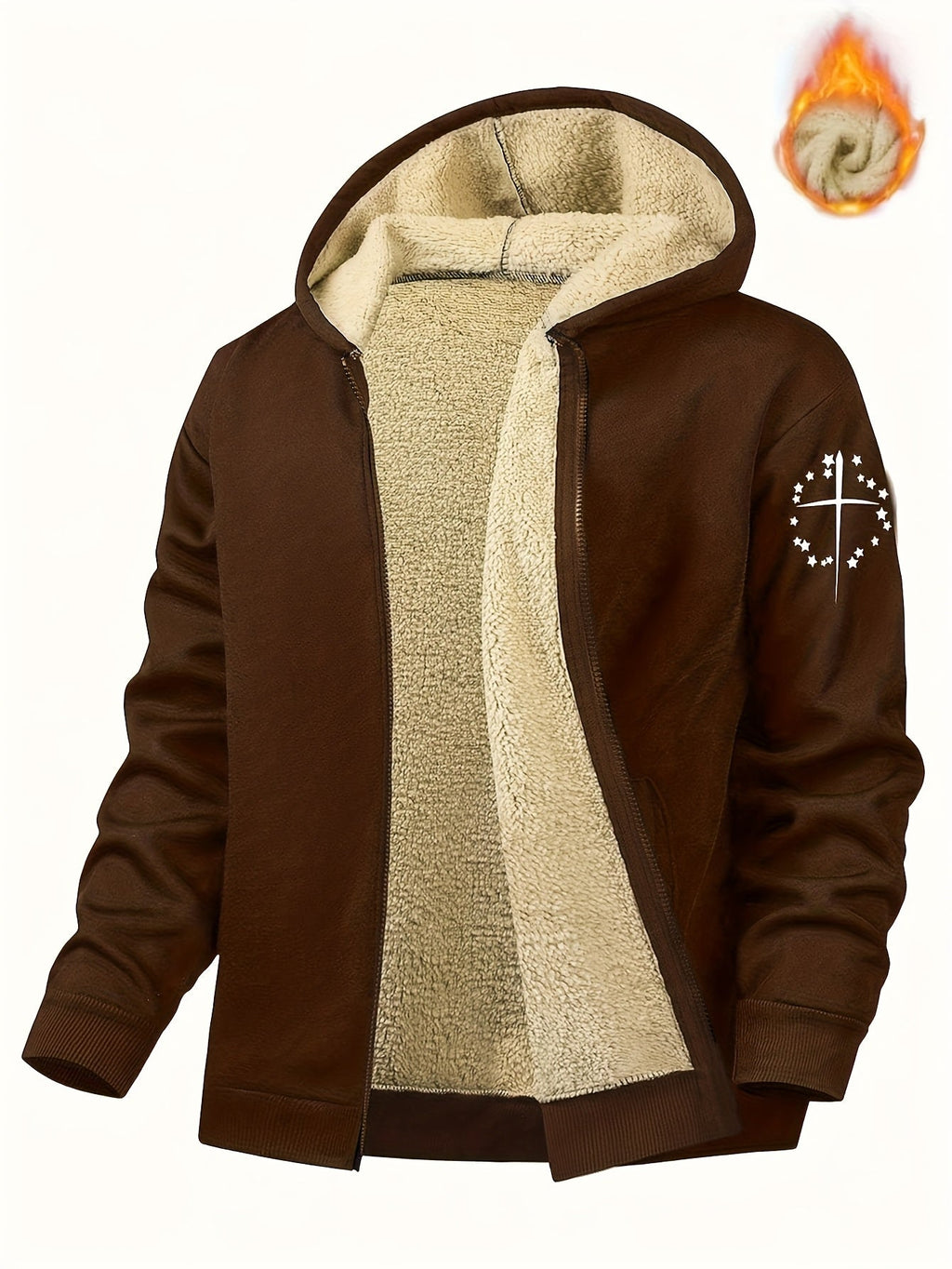 Men'S Casual Print Fleece Jacket - Softshell Zip - Up with Pockets, Regular Fit for Spring/Fall/Winter, Lightweight & Breathable for Outdoor Activities - StepByStep