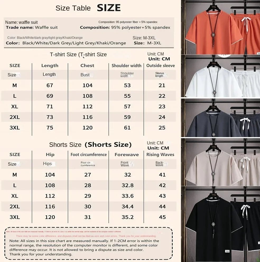 Men's Casual Sports Set - Loose T-Shirt & Low - Waist Shorts - StepByStepNow