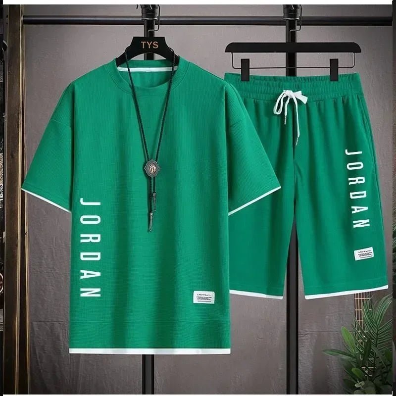 Men's Casual Sports Set - Loose T-Shirt & Low - Waist Shorts - StepByStepNow