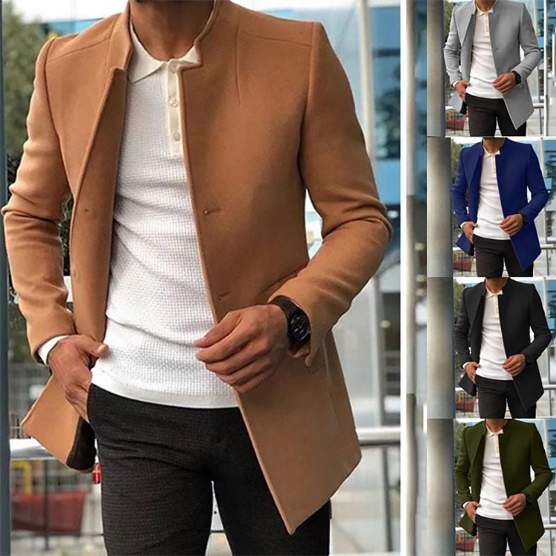 Men's Coat Overcoat Solid Color Slim Fit - StepByStepNow
