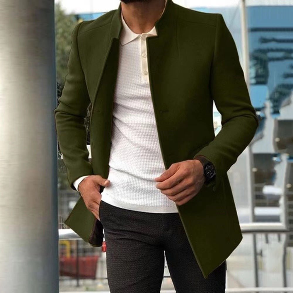 Men's Coat Overcoat Solid Color Slim Fit - StepByStepNow