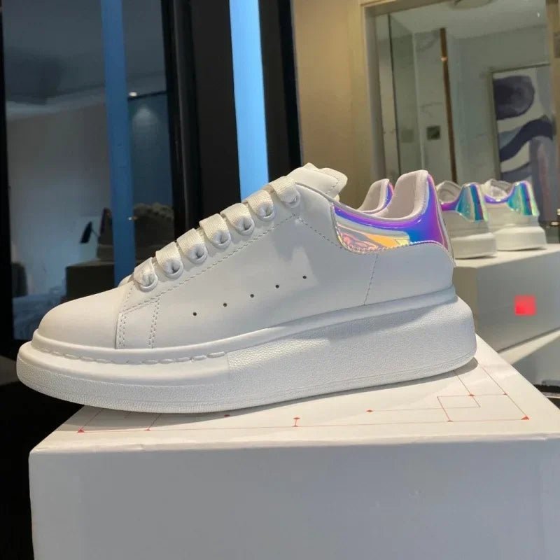 Men's Colorful Leather & Mesh Sneakers - Breathable Runner - StepByStepNow