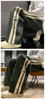 Men's Corduroy Streetwear Pants - Korean Loose Wide - Leg Trousers - StepByStepNow