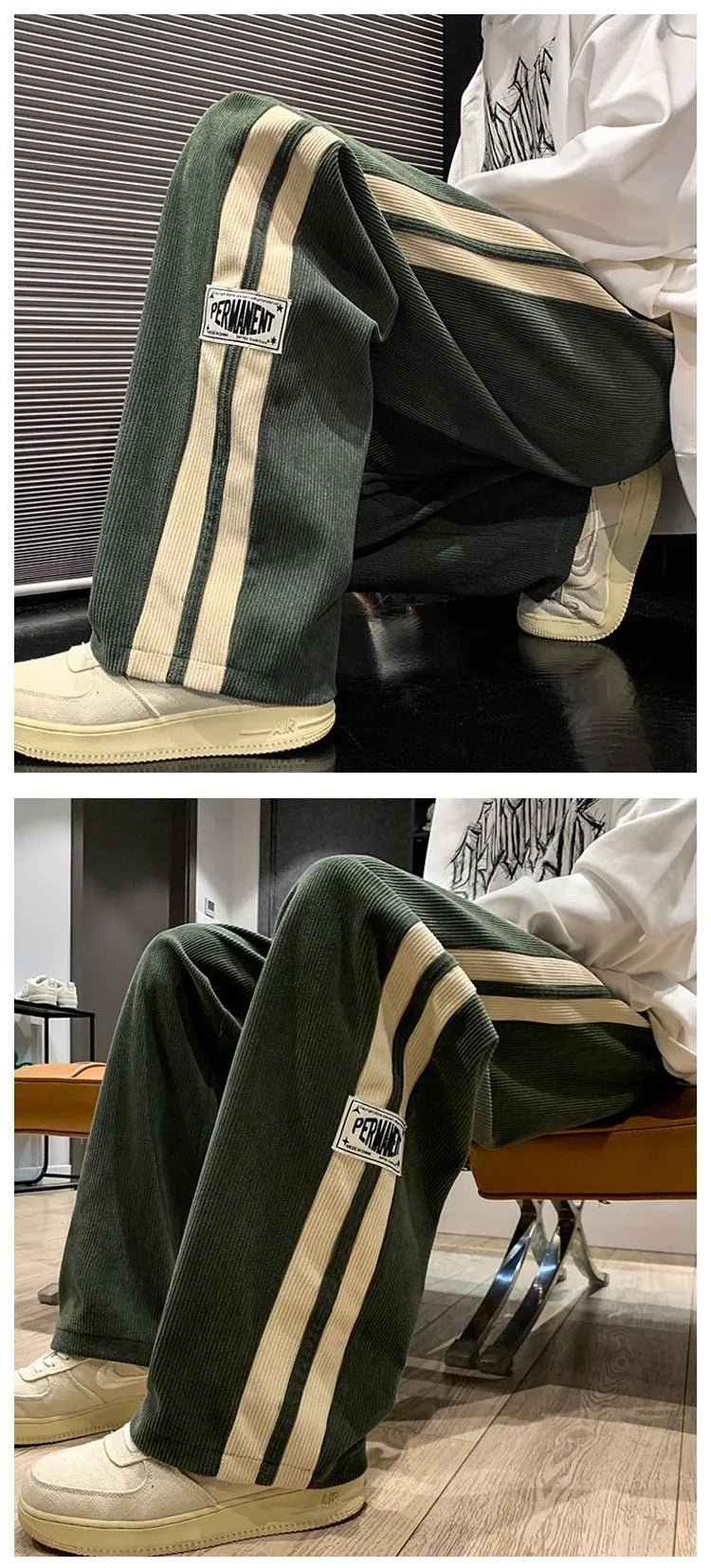 Men's Corduroy Streetwear Pants - Korean Loose Wide - Leg Trousers - StepByStepNow