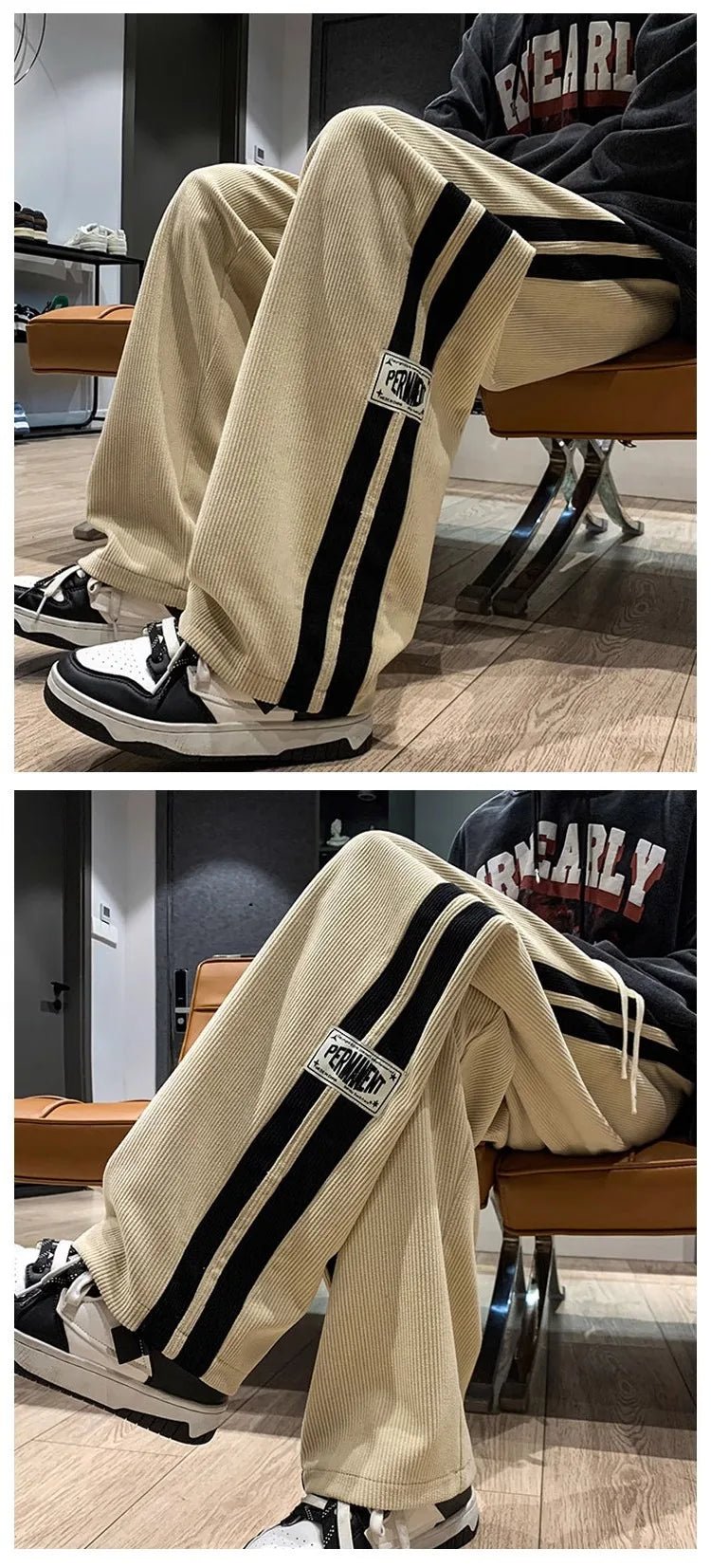 Men's Corduroy Streetwear Pants - Korean Loose Wide - Leg Trousers - StepByStepNow