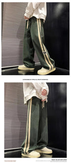 Men's Corduroy Streetwear Pants - Korean Loose Wide - Leg Trousers - StepByStepNow