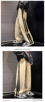 Men's Corduroy Streetwear Pants - Korean Loose Wide - Leg Trousers - StepByStepNow