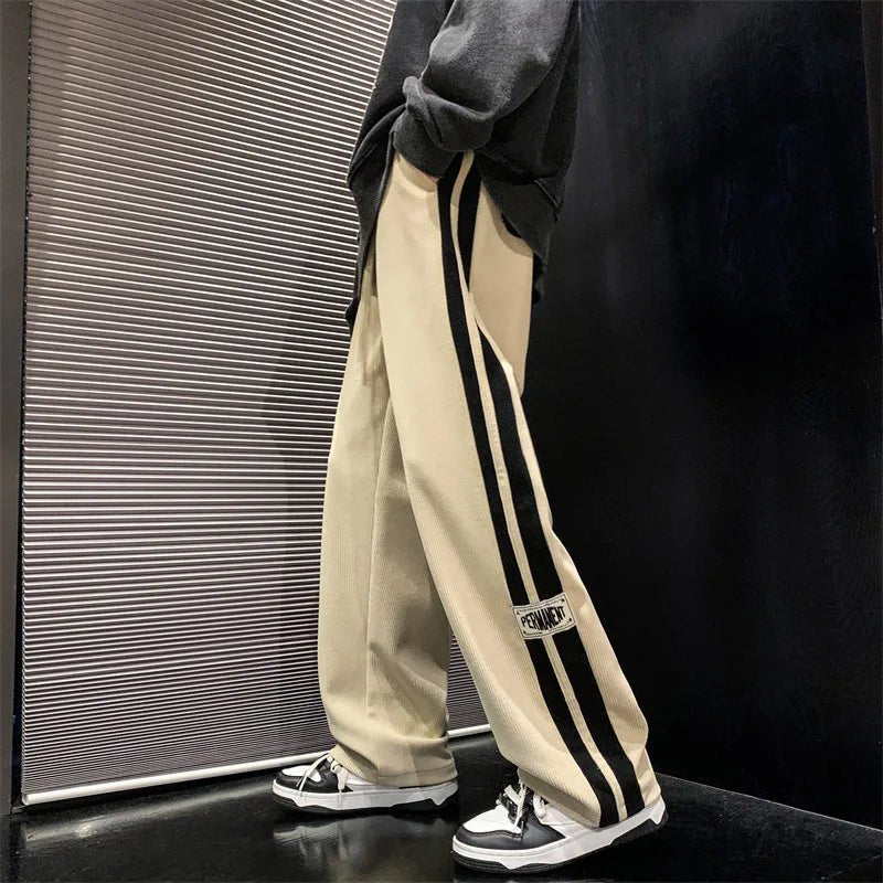 Men's Corduroy Streetwear Pants - Korean Loose Wide - Leg Trousers - StepByStepNow