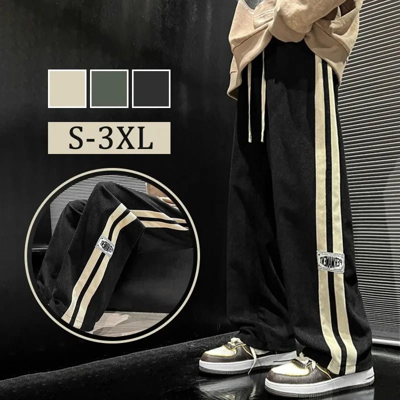 Men's Corduroy Streetwear Pants - Korean Loose Wide - Leg Trousers - StepByStepNow