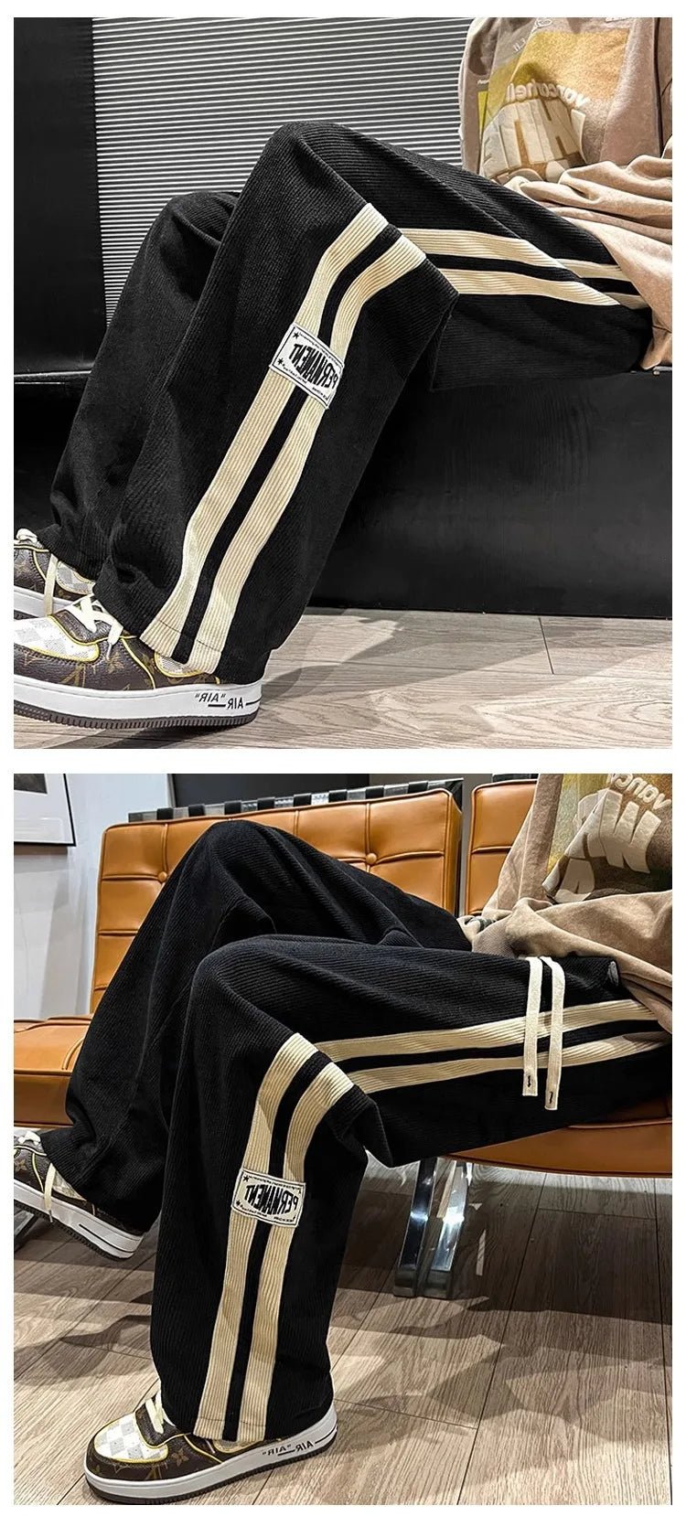 Men's Corduroy Streetwear Pants - Korean Loose Wide - Leg Trousers - StepByStepNow