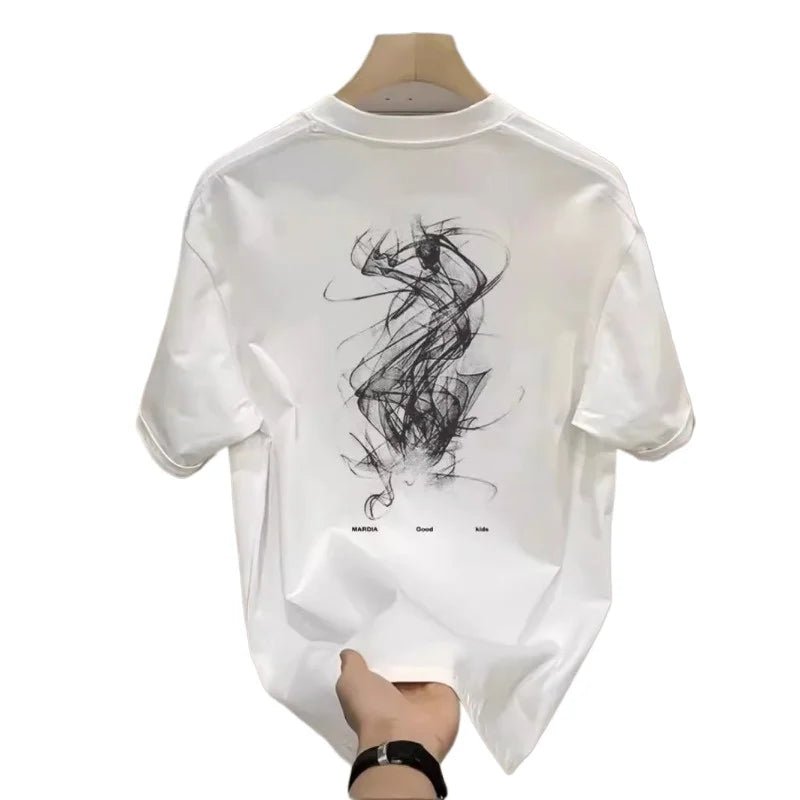 Men's Cotton T-shirts White 5XL T Shirt for Men Casual Summer Wear Hip Hop Print Black Tee Shirts Men Clothing Fashion - StepByStepNow