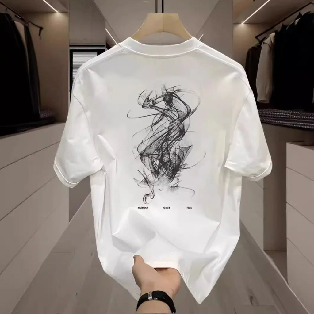 Men's Cotton T-shirts White 5XL T Shirt for Men Casual Summer Wear Hip Hop Print Black Tee Shirts Men Clothing Fashion - StepByStepNow