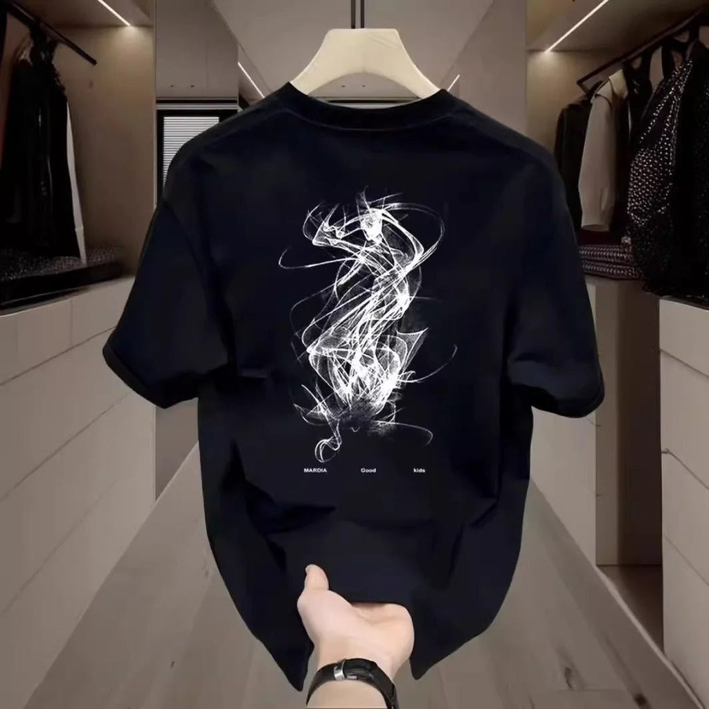 Men's Cotton T-shirts White 5XL T Shirt for Men Casual Summer Wear Hip Hop Print Black Tee Shirts Men Clothing Fashion - StepByStepNow