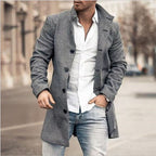 Men's Fashion Casual Tweed Stand - up Collar Coat - StepByStepNow