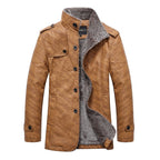 Men's Fashion Lapel Plush Leather Jacket - StepByStepNow