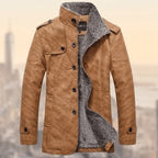 Men's Fashion Lapel Plush Leather Jacket - StepByStepNow