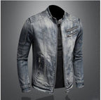 Men's Fashion Stand Collar Zip Embellished Jacket - StepByStepNow