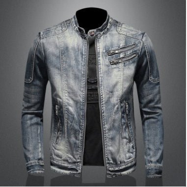 Men's Fashion Stand Collar Zip Embellished Jacket - StepByStepNow