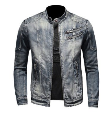 Men's Fashion Stand Collar Zip Embellished Jacket - StepByStepNow