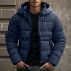 Men's Hooded Jacket Winter Pockets Zip - up Coat Casual Outerwear Clothing - StepByStepNow