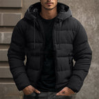 Men's Hooded Jacket Winter Pockets Zip - up Coat Casual Outerwear Clothing - StepByStepNow