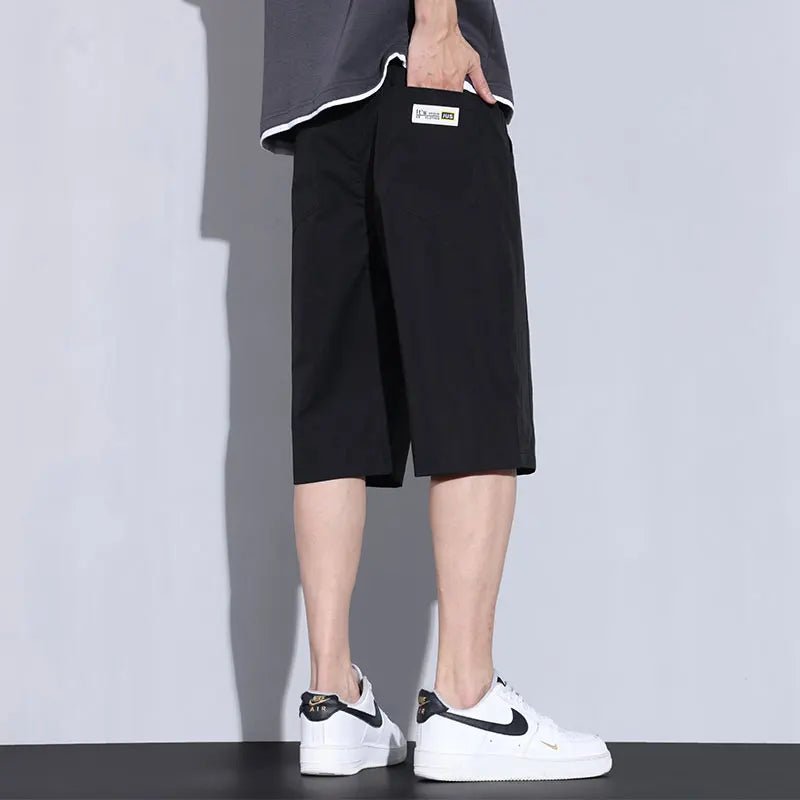Men's Ice Silk Capri Pants - Quick - Dry Breathable Thin Casual Sports Trousers - StepByStepNow