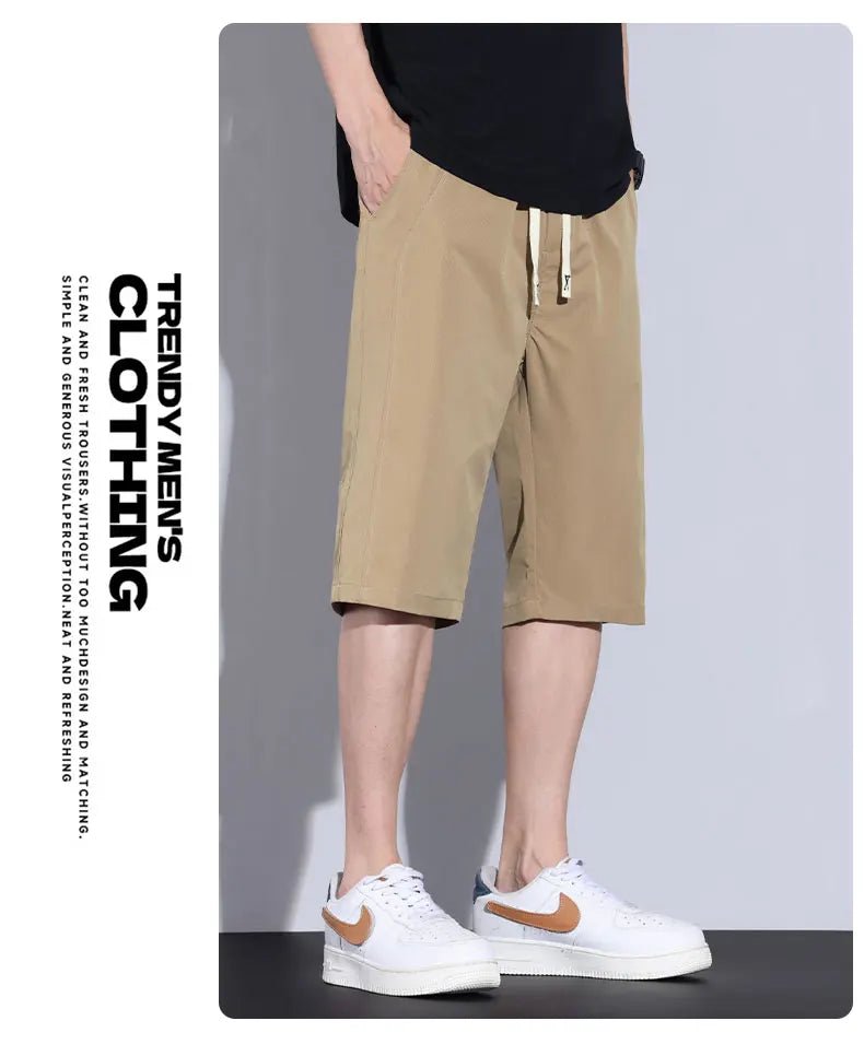 Men's Ice Silk Capri Pants - Quick - Dry Breathable Thin Casual Sports Trousers - StepByStepNow