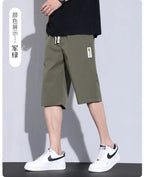 Men's Ice Silk Capri Pants - Quick - Dry Breathable Thin Casual Sports Trousers - StepByStepNow