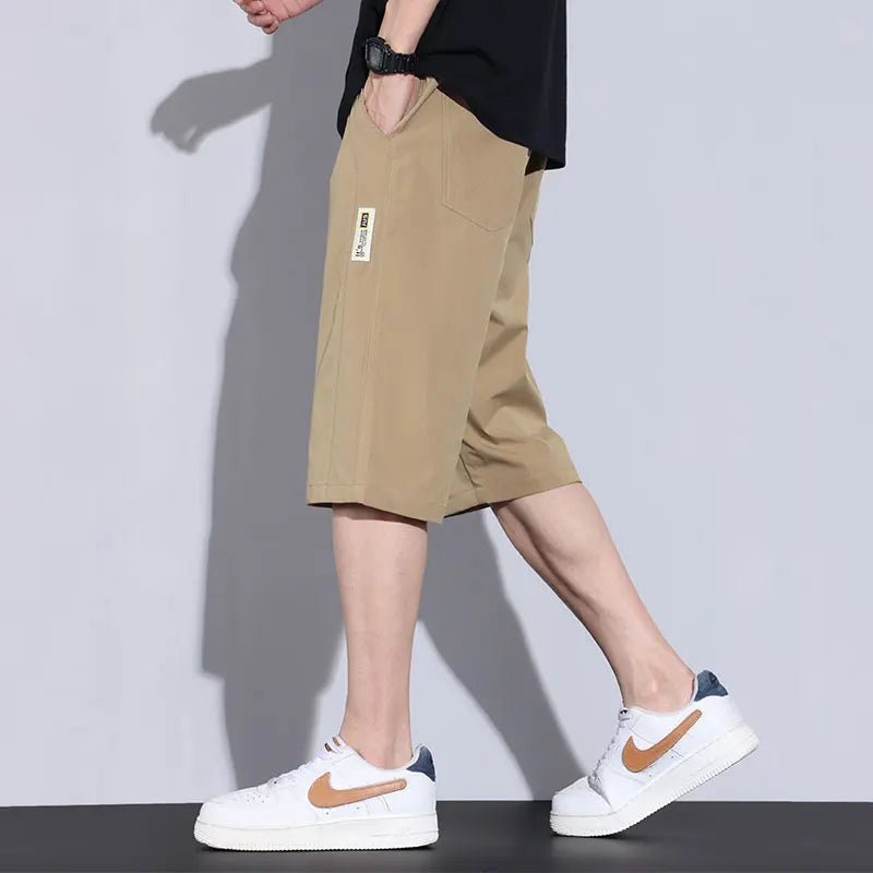 Men's Ice Silk Capri Pants - Quick - Dry Breathable Thin Casual Sports Trousers - StepByStepNow