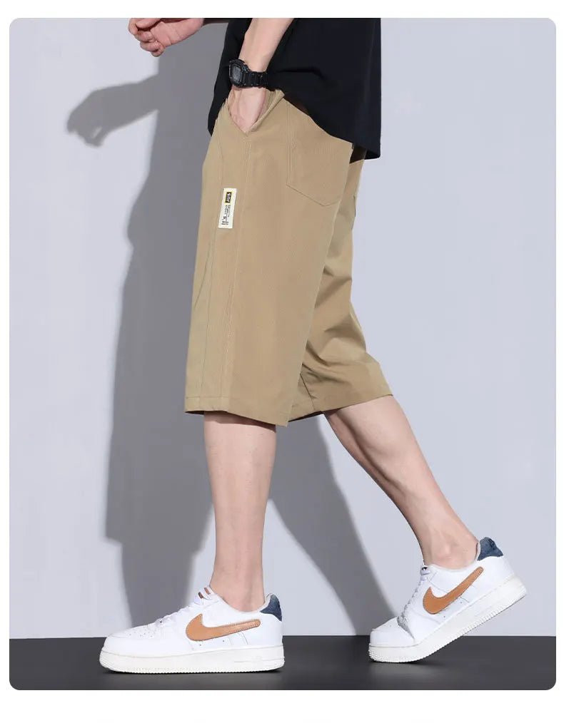 Men's Ice Silk Capri Pants - Quick - Dry Breathable Thin Casual Sports Trousers - StepByStepNow