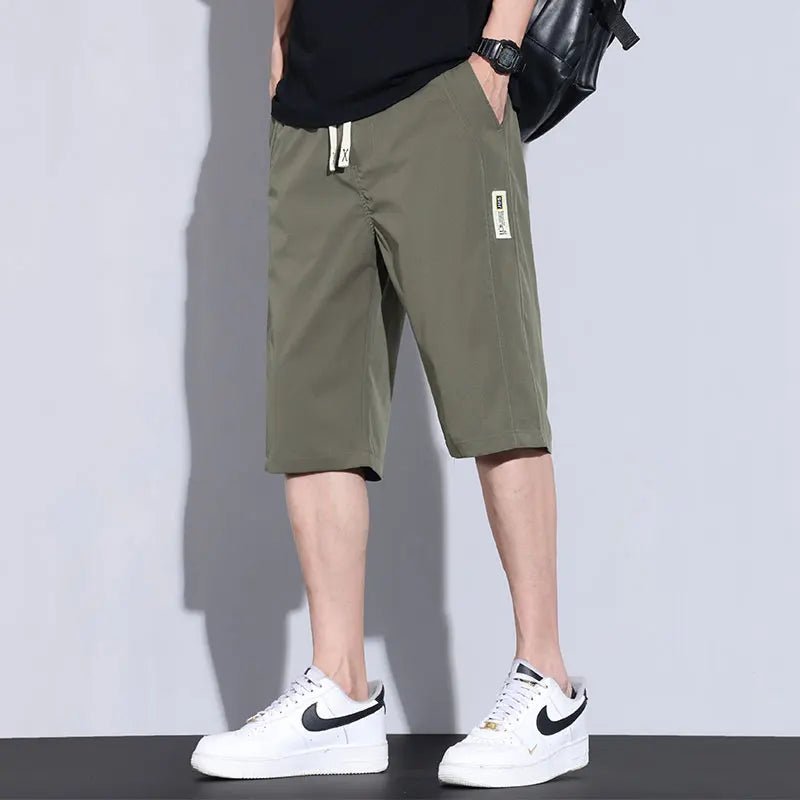 Men's Ice Silk Capri Pants - Quick - Dry Breathable Thin Casual Sports Trousers - StepByStepNow