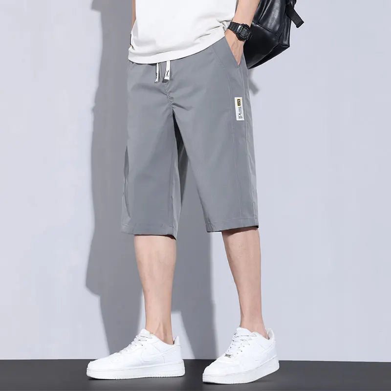 Men's Ice Silk Capri Pants - Quick - Dry Breathable Thin Casual Sports Trousers - StepByStepNow